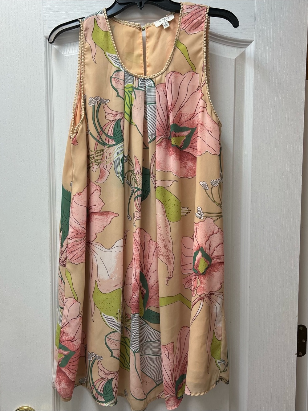 Umgee Flowy Floral Vacation Cruise Mini Dress Sz Lg